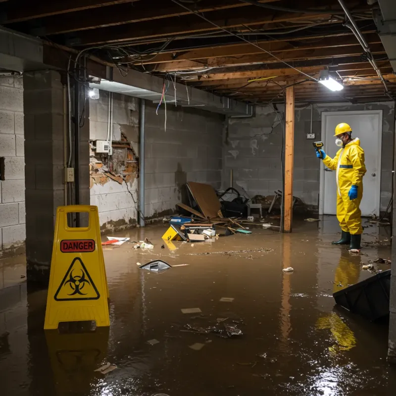 Flooded Basement Electrical Hazard in Mescal, AZ Property